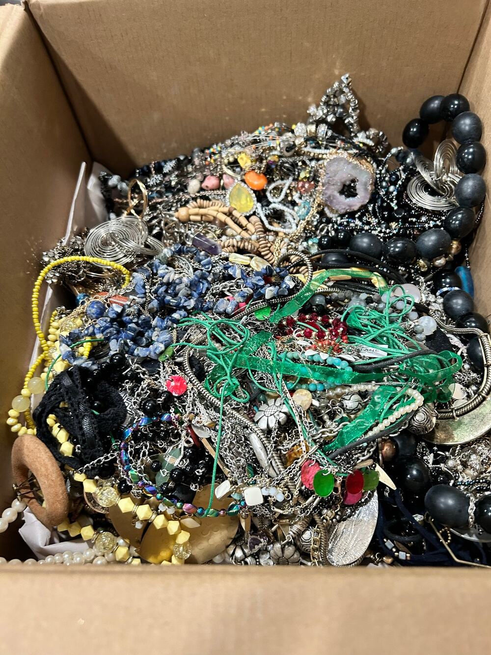 Bulk Jewelry Lot 13.76 lb Mixed Vintage Modern Craft Untangle Resell Mystery Box